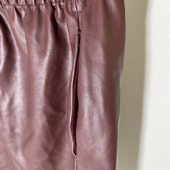 Dark Red Pleather Skirt - Picture 7 of 8